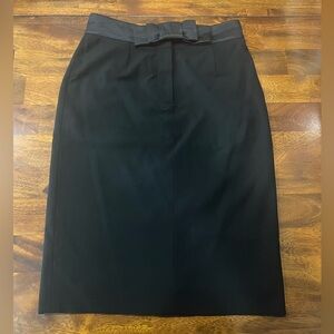 NWOT! CELINE Paris | Black Wool Pencil Skirt with Bow Tie Waist | Size 38 EU